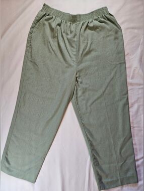 Sarah Bentley Woman Mint Green Elastic Waist Pull On Pants Size 18W